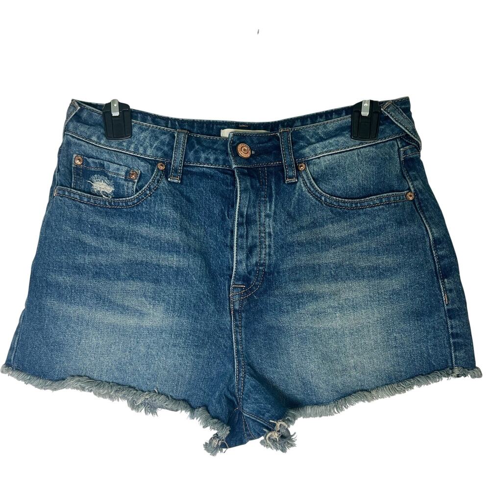 Cleo + Wolf Shorts Button Fly Jean Denim Size 28 Cut Off Frayed Hem